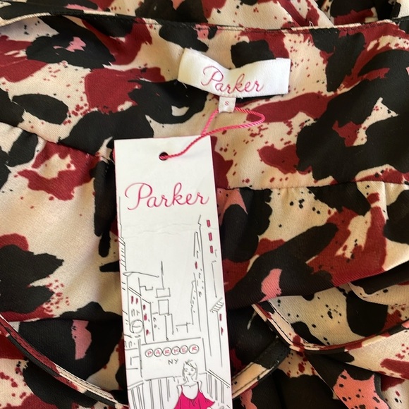 Parker Monet Black and Red Floral Mini Dress - Picture 7 of 8